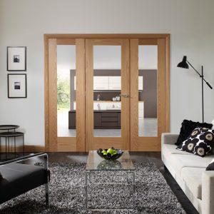 Easi-Frame with Oak Pattern 10 Door and Side Panels (CLEAR GLASS) - XL